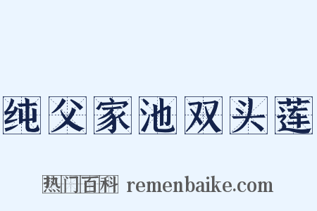 纯父家池双头莲是什么意思的图片